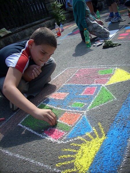Malování na asfalt 29.6. 2009